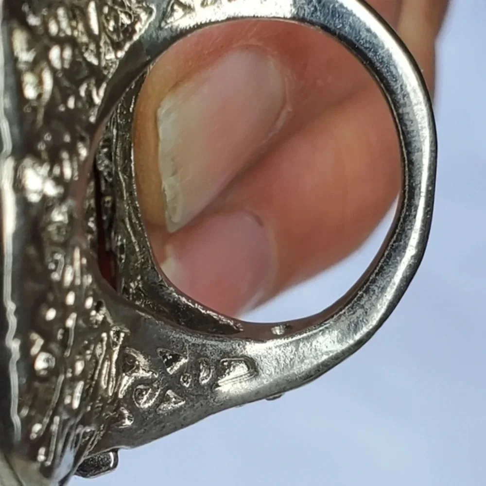 Vintage  crystal‎ paste cocktail ring 5.5